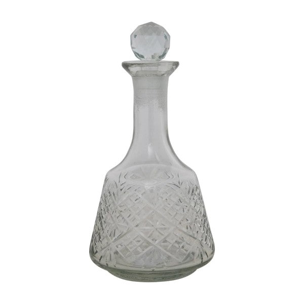 Antique Look Etched Glass Decanter - 9