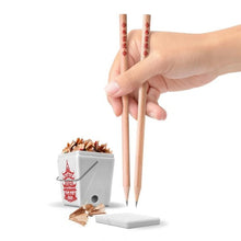 Load image into Gallery viewer, Tso Sharp Chinese Takeout Pencil &amp; Sharpener Set
