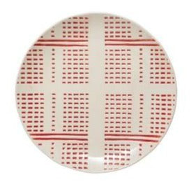 Hand Painted Stoneware Plate - Red