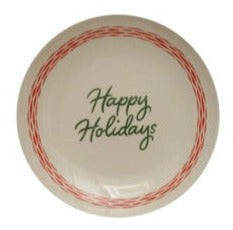Happy Holidays Stoneware Plate