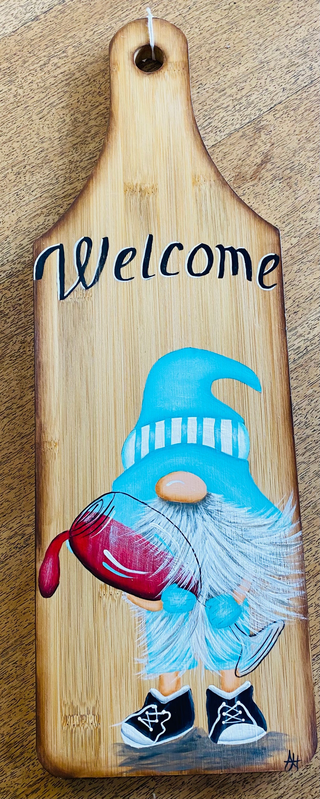 Hand Painted Gnome Cutting Board - Large - Local Artist