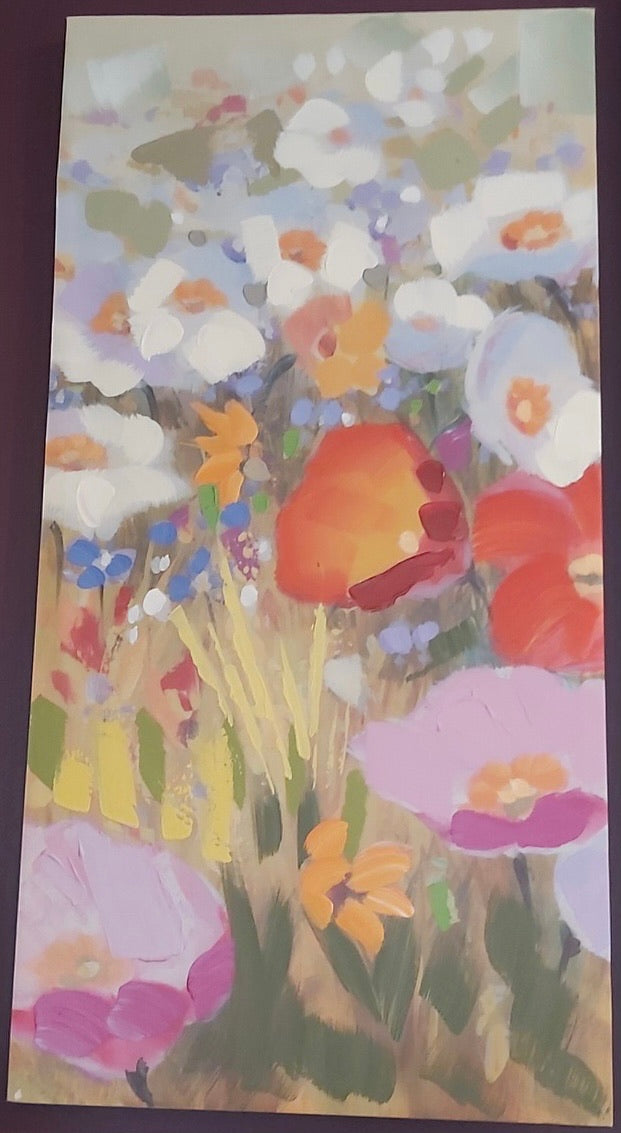 Summer Flowers I - Hand Embellished Canvas Print