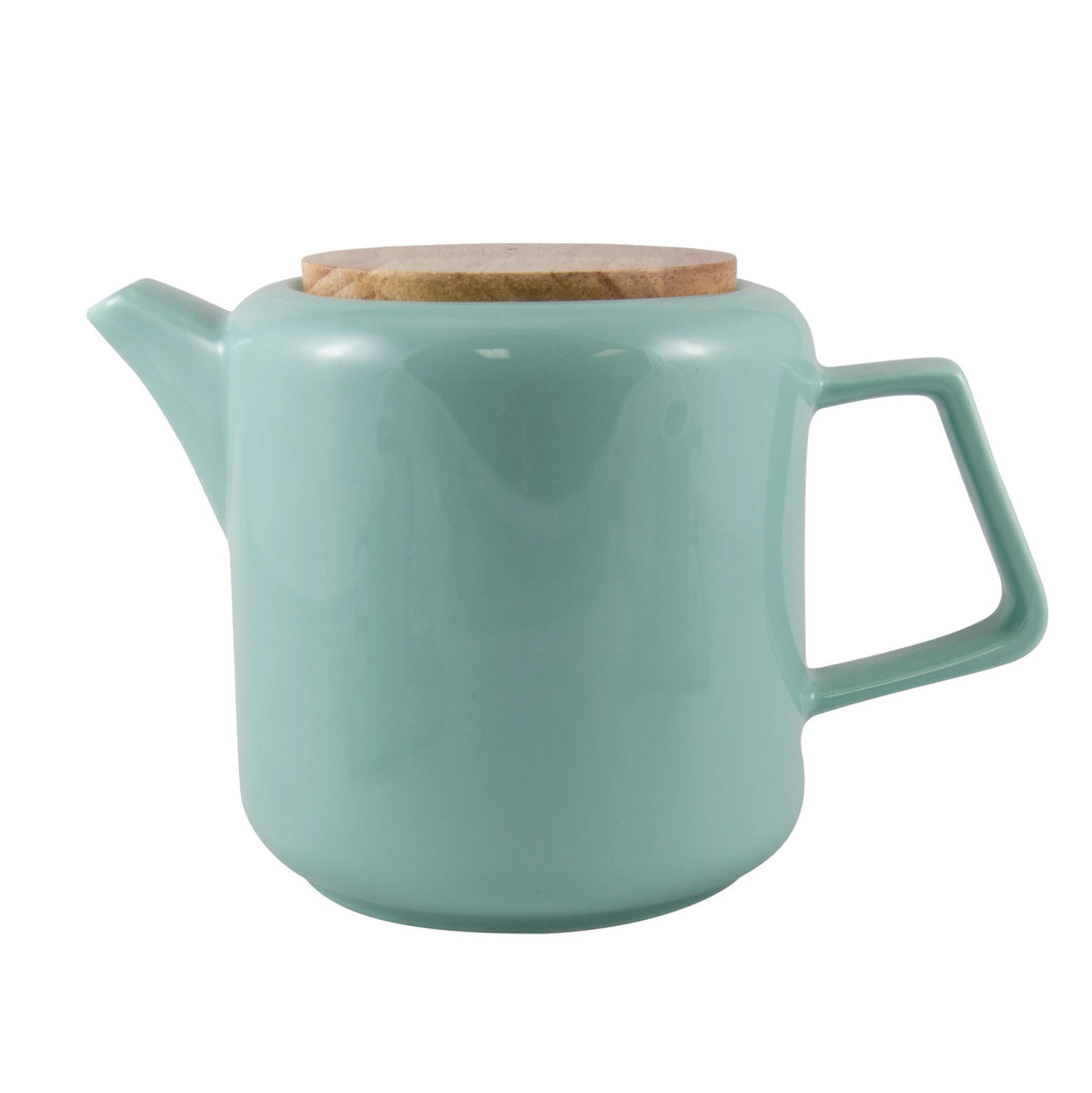 Modern Ceramic Teapot with Infuser -  Aqua Mist
