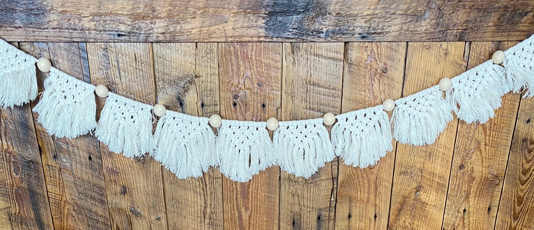 Macrame Wall Decor/ Garland - Ivory - Handmade in Manitoba