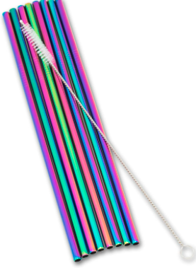 Reusable Straws - Stainless Steel - Rainbow