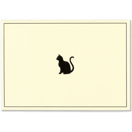 Black Cat Embossed Note Card Set - Blank
