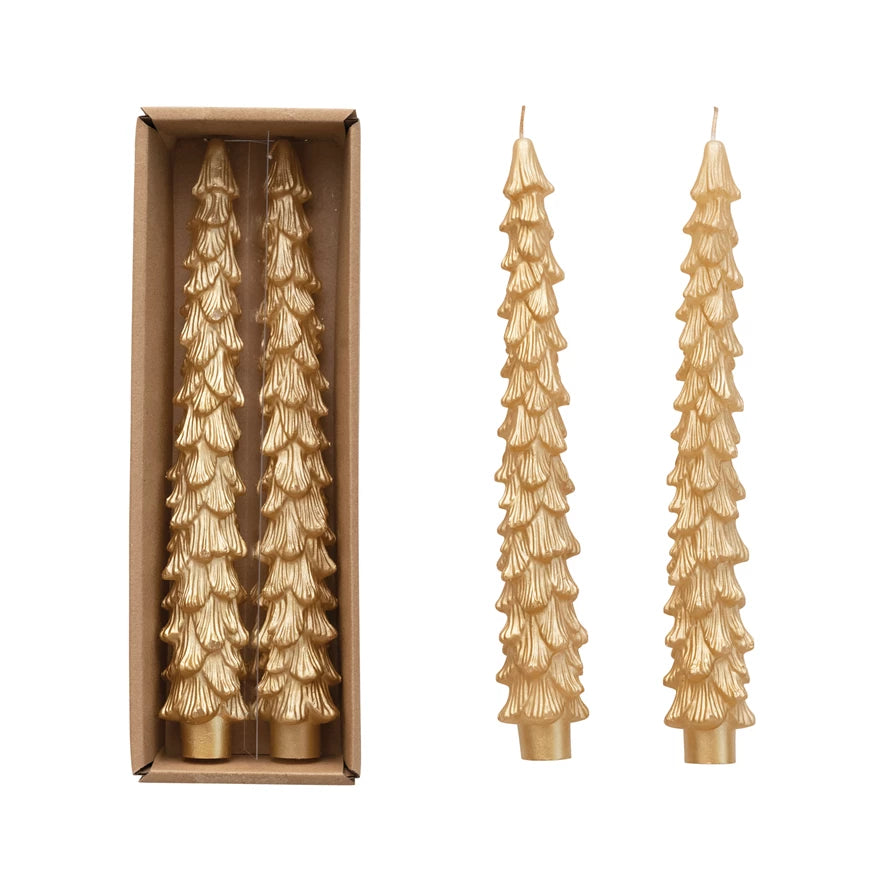 Gold Tree Shaped Tapers - Boxed - 10