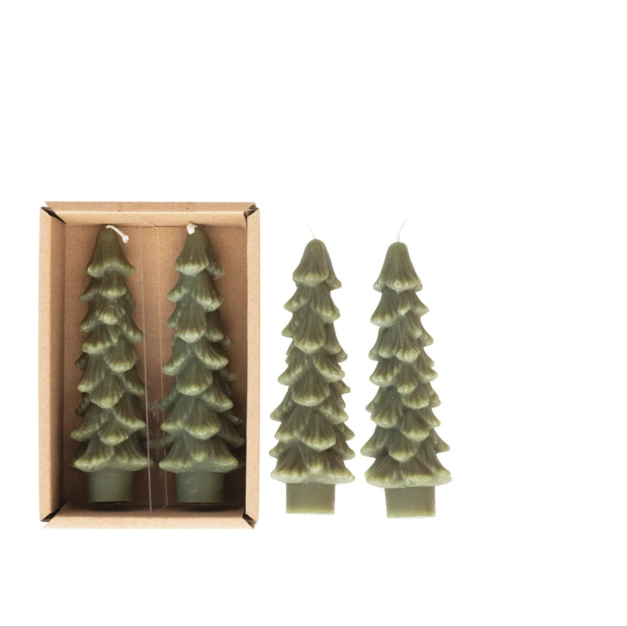 Green Tree Shaped Tapers - Boxed - 5